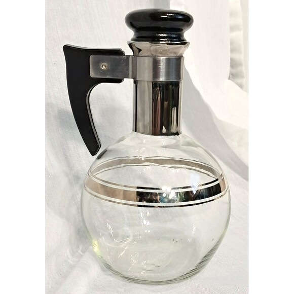 MCM Individual Carafe Glass Coffee Carafate Vintage Gold Inland Glass Co. - Picture 1 of 10